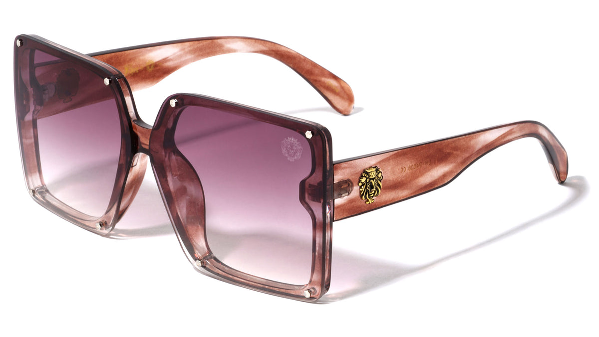 KLEO Oversized Flat Rimless Lens Square Wholesale Sunglasses