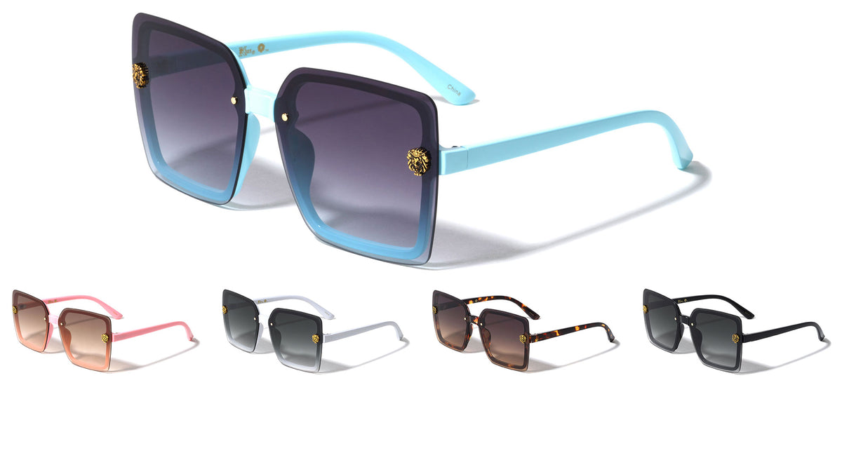 KLEO Extended Rimless Lens Butterfly Wholesale Sunglasses