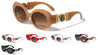 KLEO Side Coin Logo Emblem Retro Oval Wholesale Sunglasses