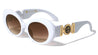 KLEO Side Coin Logo Emblem Retro Oval Wholesale Sunglasses