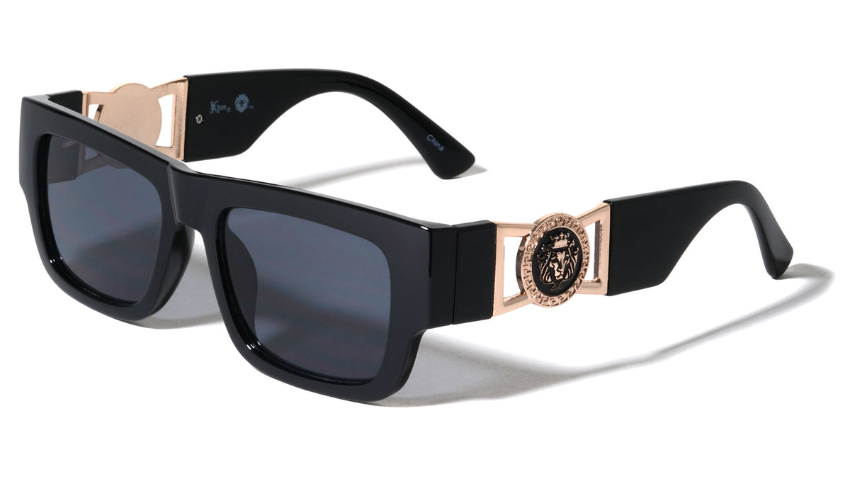 KLEO Coin Emblem Temple Rectangle Wholesale Sunglasses