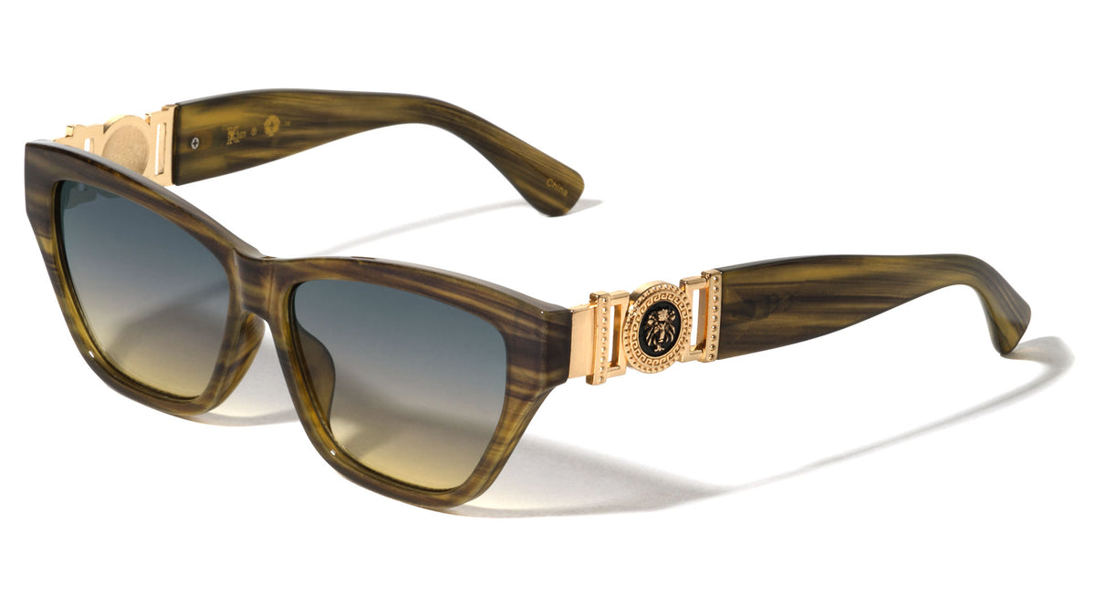 KLEO Logo Emblem Coin Squared Fashion Cat Eye Wholesale Sunglasses