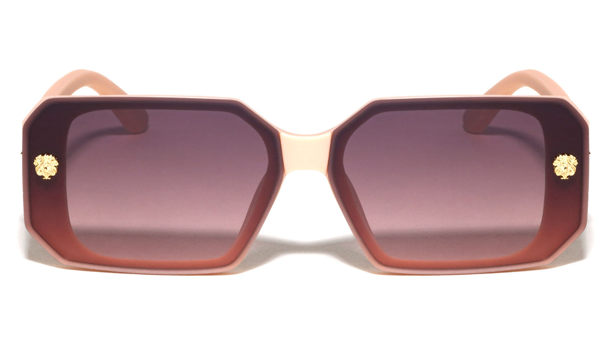 KLEO Lion Studs Temple Color Accent Fashion Geometric Wholesale Sunglasses