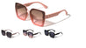KLEO Temple Texture Pattern Frontal Glitter Fashion Butterfly Wholesale Sunglasses