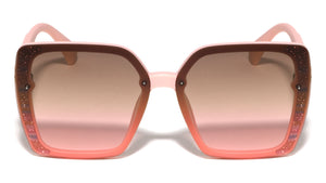 KLEO Temple Texture Pattern Frontal Glitter Fashion Butterfly Wholesale Sunglasses