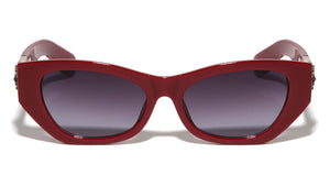 KLEO Temple Geometric Line Pattern Fashion Cat Eye Wholesale Sunglasses