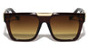 KLEO Honeycomb Gold Accent Flat Top Square Wholesale Sunglasses