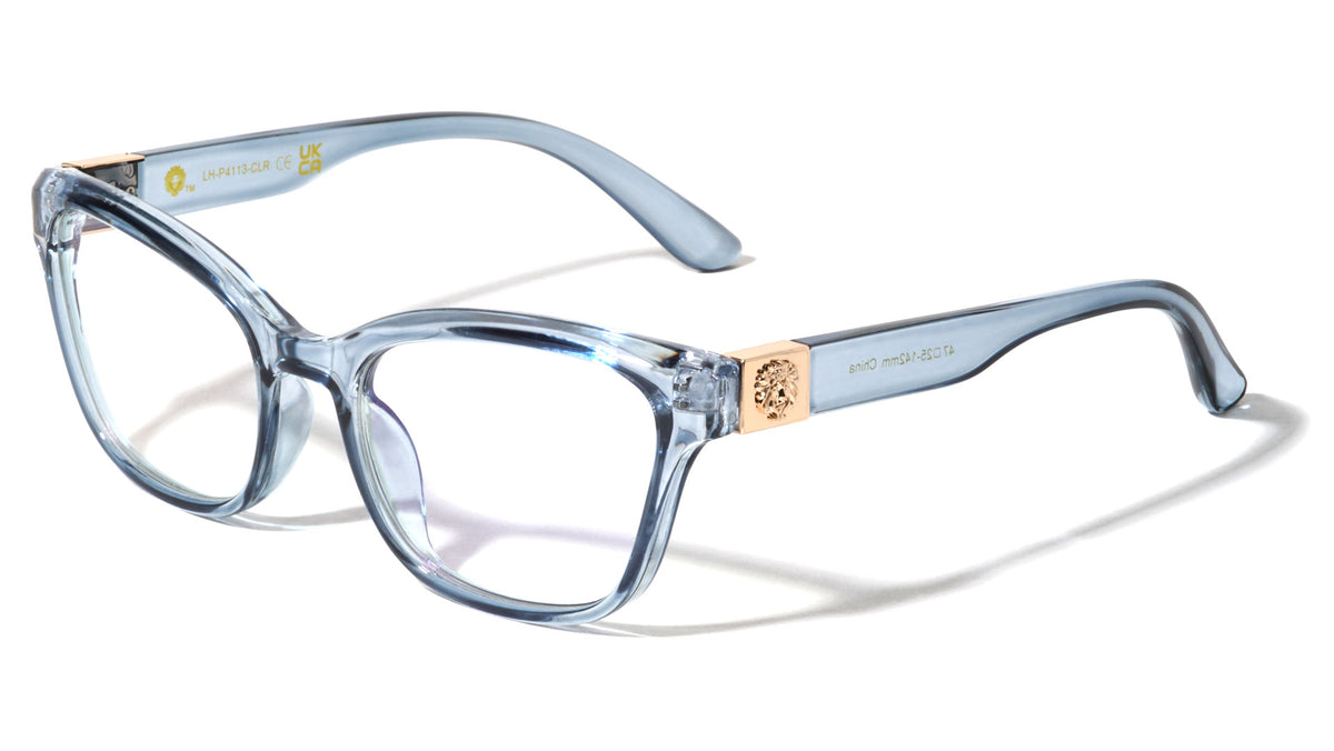 KLEO Blue Light Crystal Color Frame Clear Lens Fashion Squared Cat Eye Wholesale Glasses