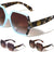 KLEO Coin Emblem Duo-Tone Crystal Color Frame Butterfly Wholesale Sunglasses