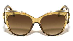 KLEO Gold Brow Coin Emblem Fashion Cat Eye Wholesale Sunglasses