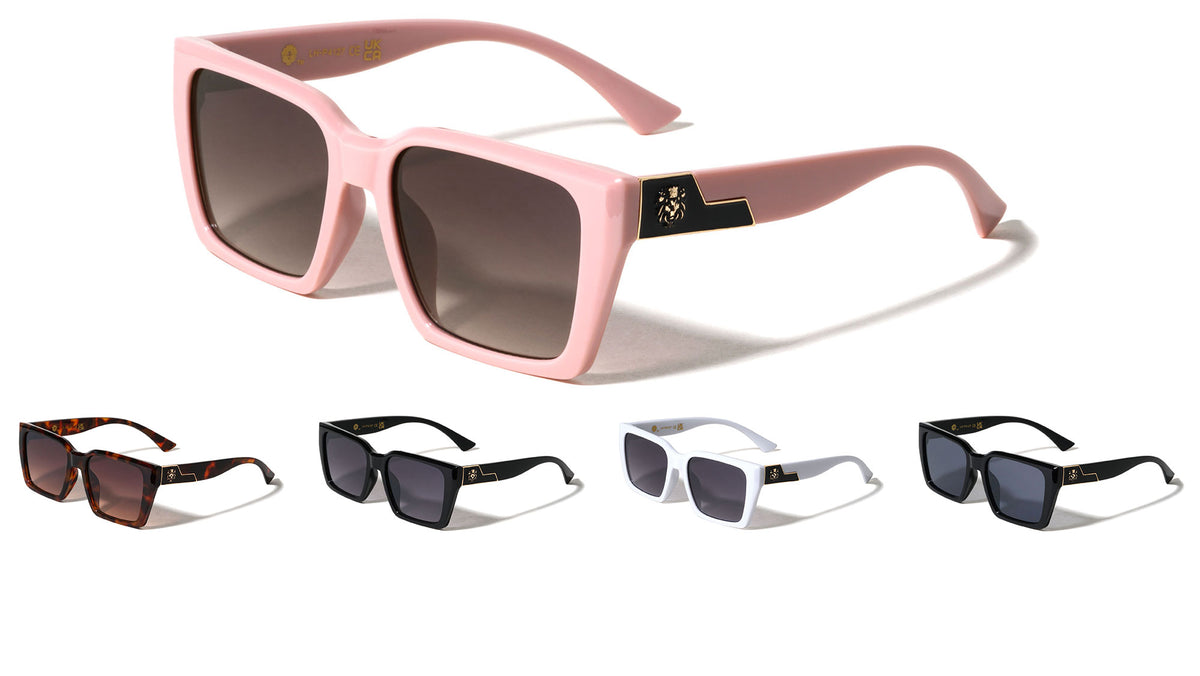 KLEO Geometric Hinge Accent Fashion Squared Cat Eye Wholesale Sunglasses