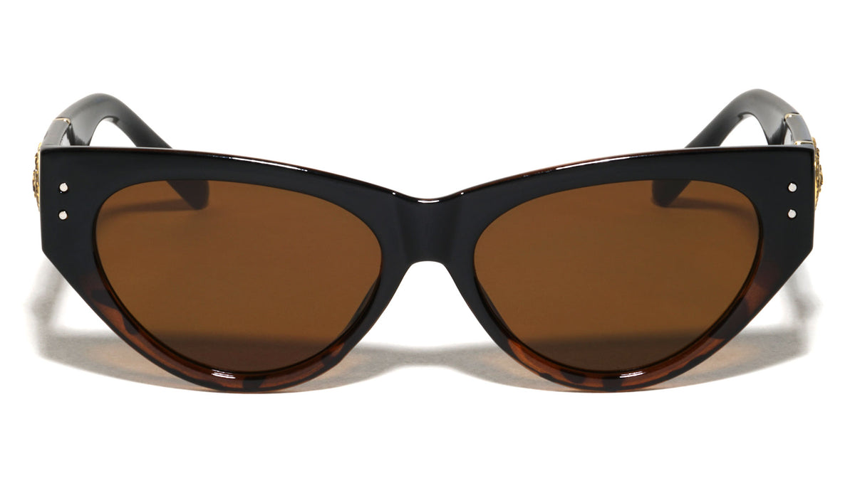 KLEO Coin Lion Emblem Fashion Geometric Cat Eye Wholesale Sunglasses