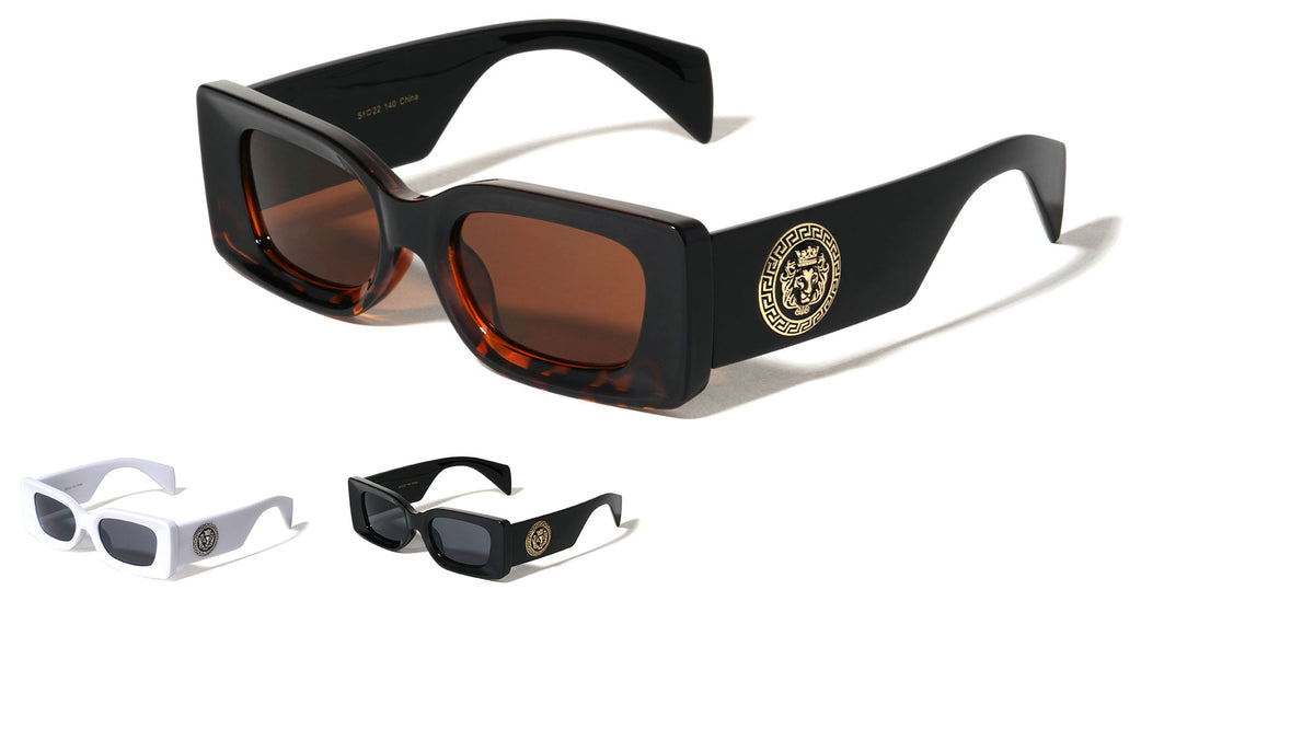 KLEO Large Temple Emblem Coin Wide Butterfly Wholesale Sunglasses