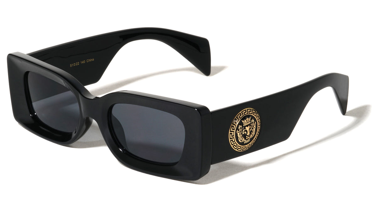 KLEO Large Temple Emblem Coin Wide Butterfly Wholesale Sunglasses
