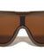 KLEO Oversized Lion Emblem Print One Piece Shield Lens Wholesale Sunglasses