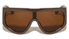 KLEO Oversized Lion Emblem Print One Piece Shield Lens Wholesale Sunglasses