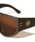 KLEO Oversized Lion Emblem Print One Piece Shield Lens Wholesale Sunglasses