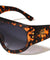 KLEO Oversized Lion Emblem Print One Piece Shield Lens Wholesale Sunglasses
