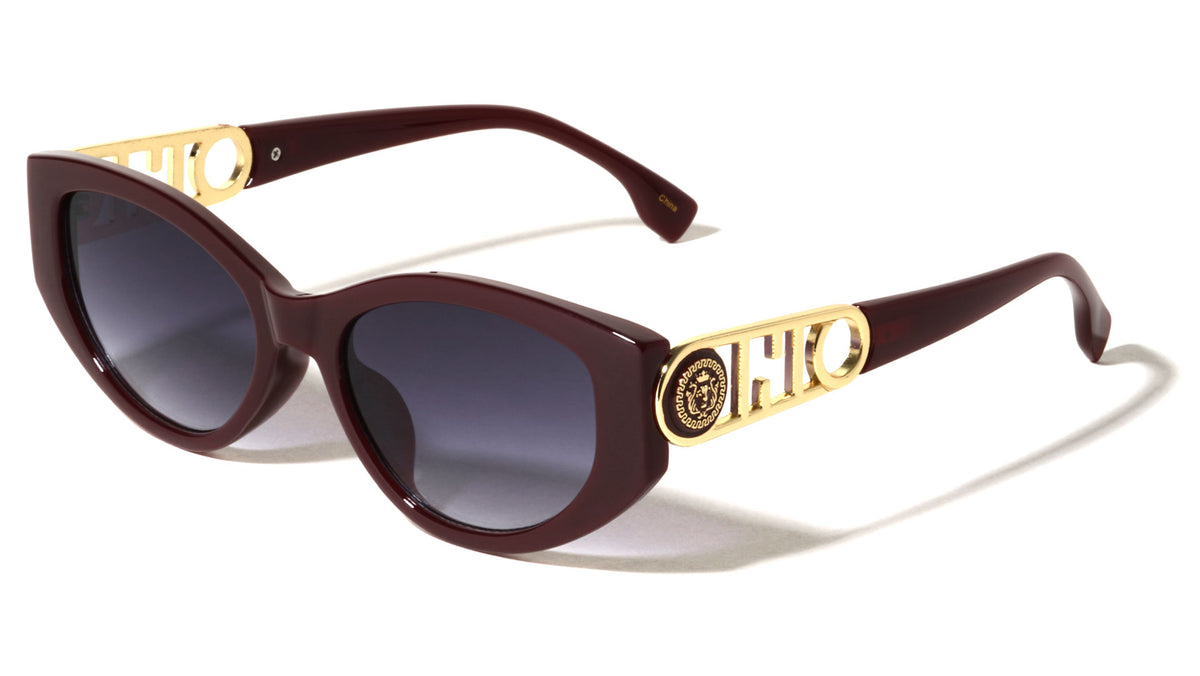 KLEO Hinge Accent Cutout Fashion Cat Eye Wholesale Sunglasses