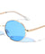 Blue Lens Retro Rounded Oval Wholesale Sunglasses
