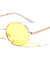 Yellow Lens Retro Rounded Oval Wholesale Sunglasses