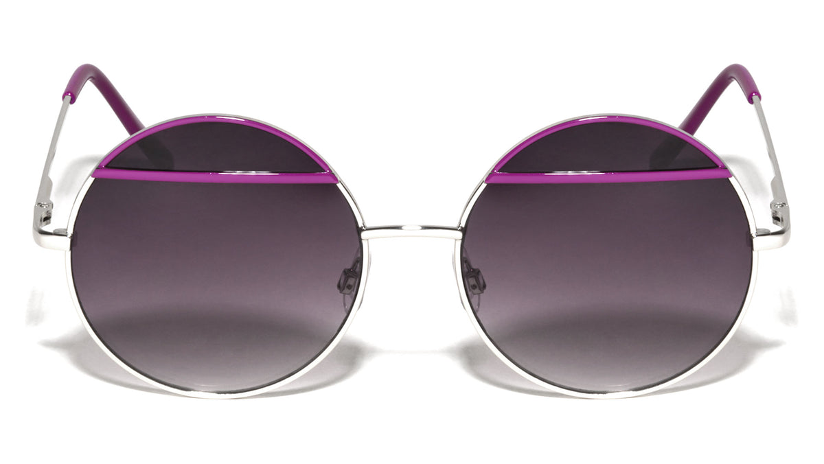 Metal Round Color Accent Bar Wholesale Sunglasses