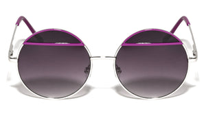 Metal Round Color Accent Bar Wholesale Sunglasses