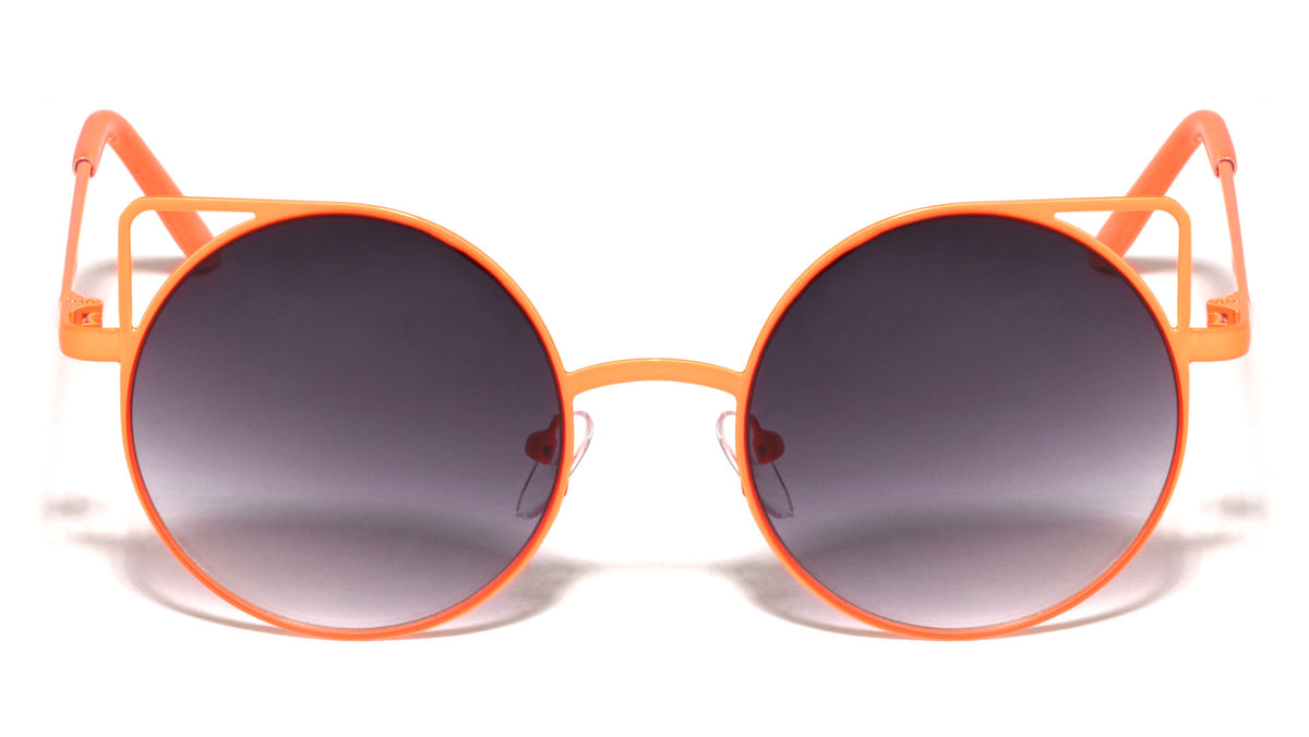 Round Neon Frame Cat Ears Wholesale Bulk Sunglasses