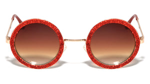 Round Glitter Rim Wholesale Bulk Sunglasses