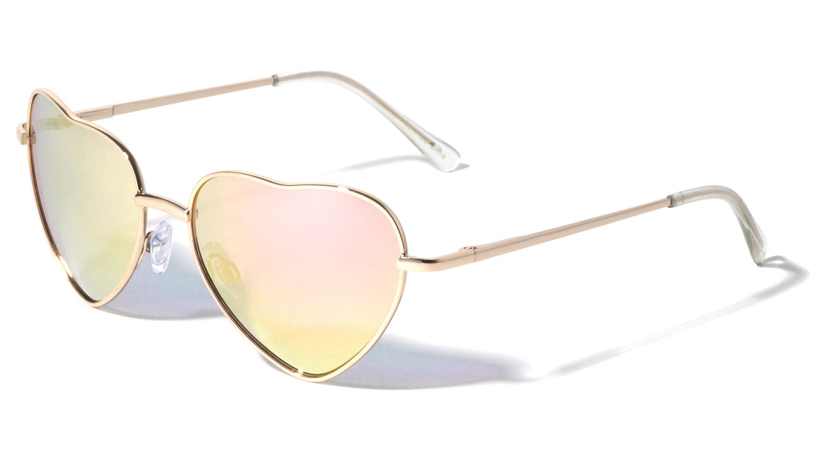 Heart Rose Gold Lens Wholesale Bulk Sunglasses