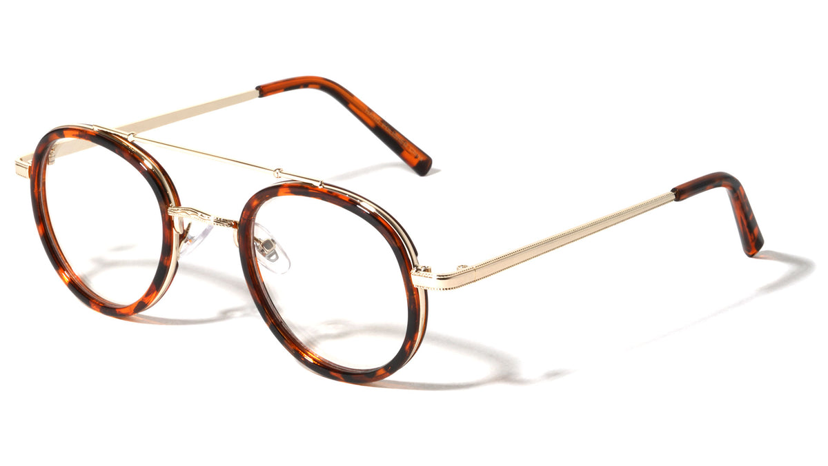 Rounded Aviators Clear Lens Wholesale Bulk Glasses