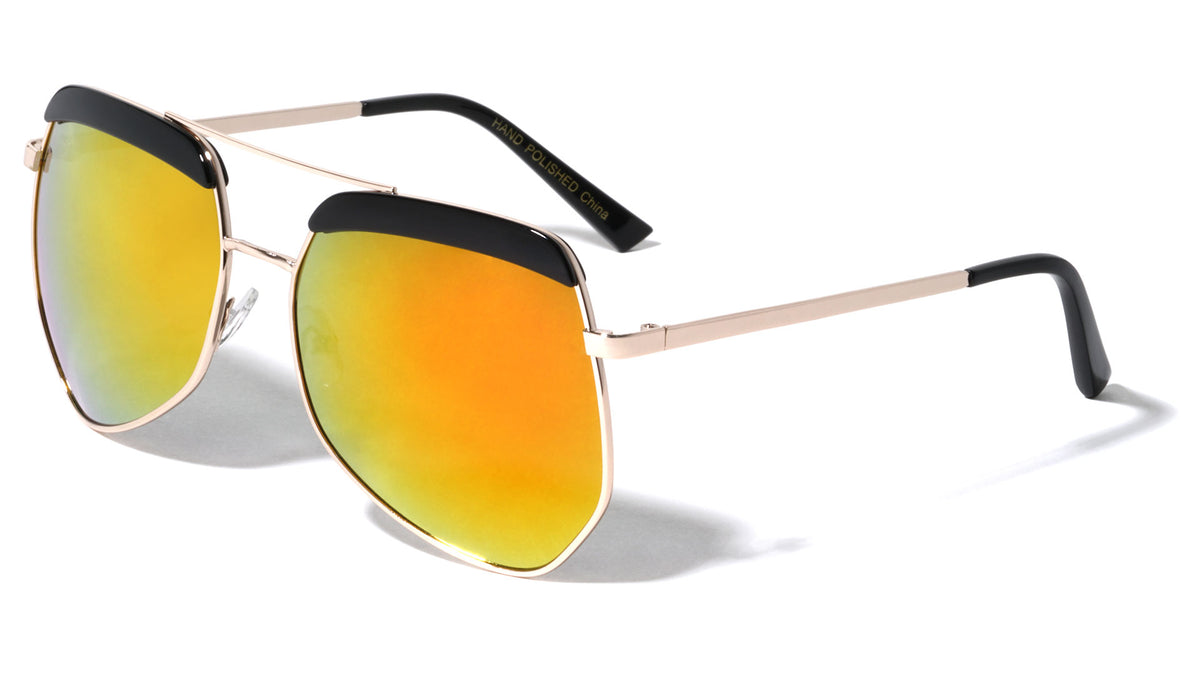 Brow Angled Aviators Wholesale Bulk Sunglasses