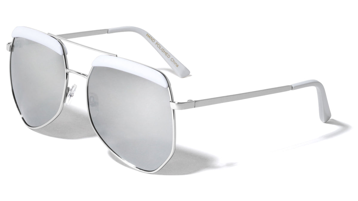 Brow Angled Aviators Wholesale Bulk Sunglasses