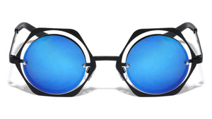 Round Hexagon Accent Color Mirror Wholesale Sunglasses