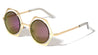 Round Hexagon Accent Color Mirror Wholesale Sunglasses