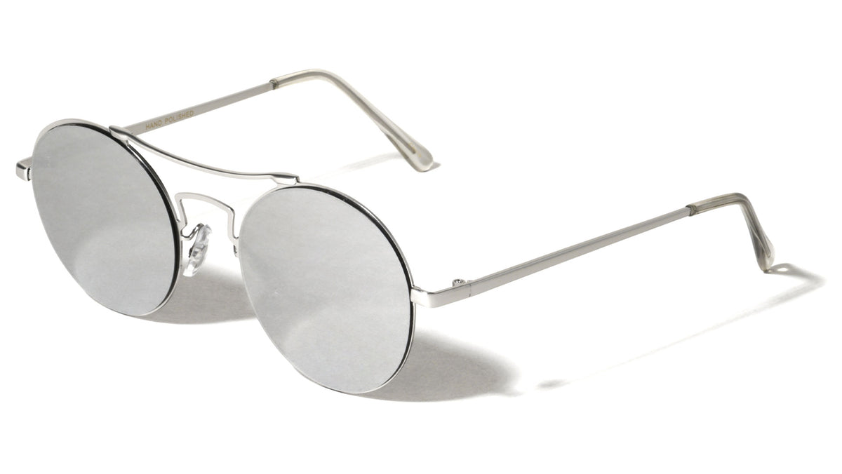 Rimless Round Flat Color Mirror Wholesale Bulk Sunglasses