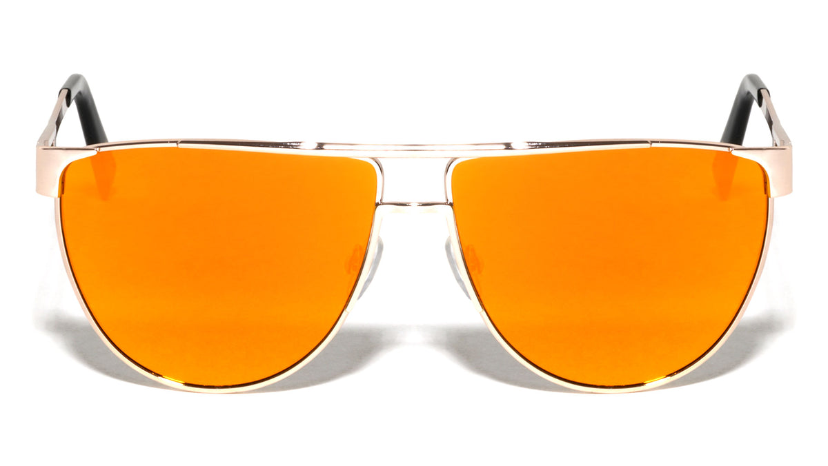 Flat Top Color Mirror Aviators Wholesale Bulk Sunglasses