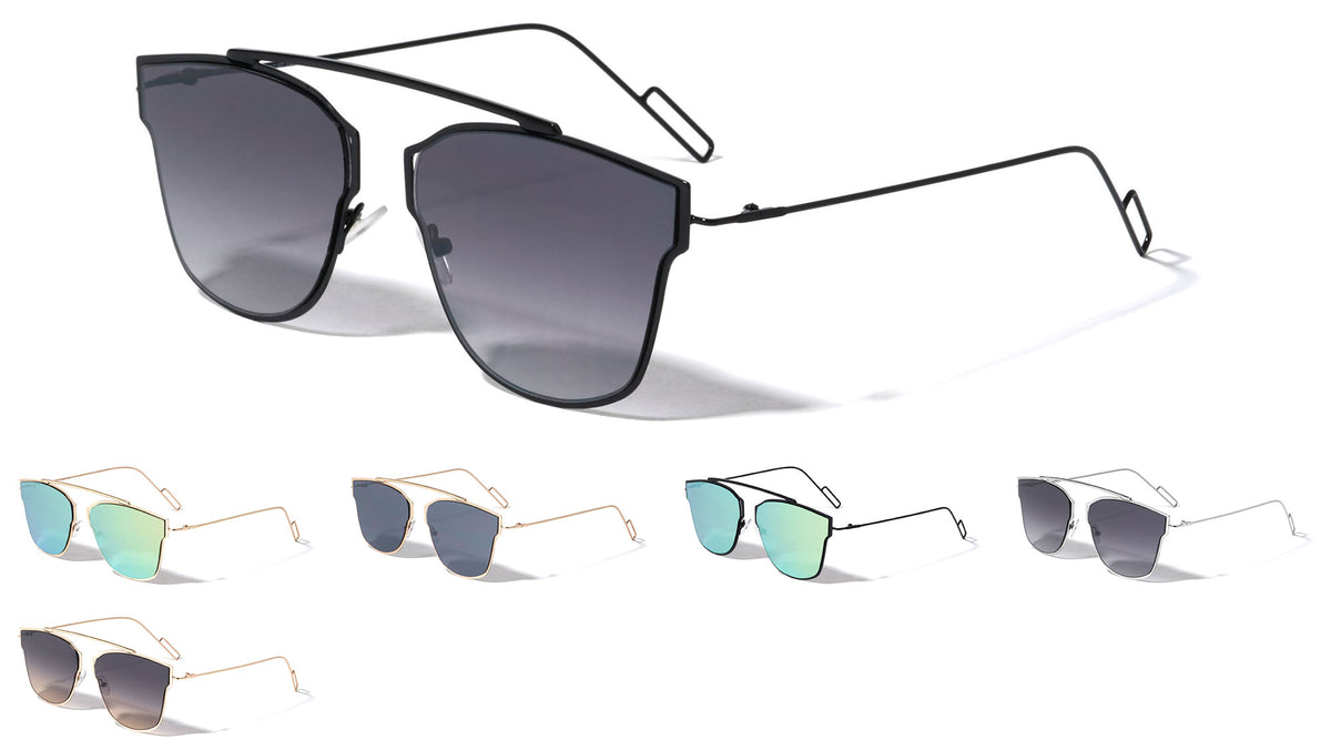 Bridgeless Retro Loop Fashion Wholesale Sunglasses