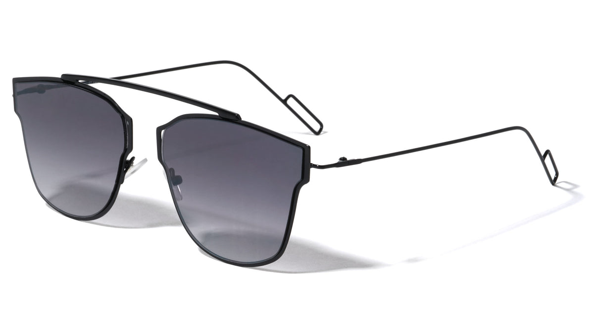 Bridgeless Retro Loop Fashion Wholesale Sunglasses