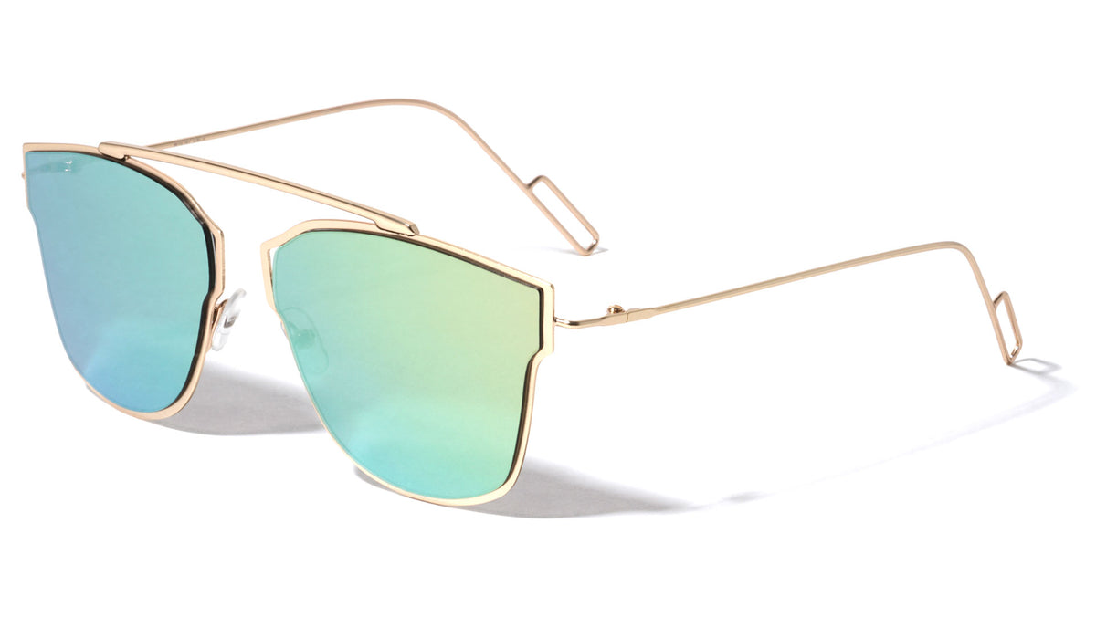 Bridgeless Retro Loop Fashion Wholesale Sunglasses