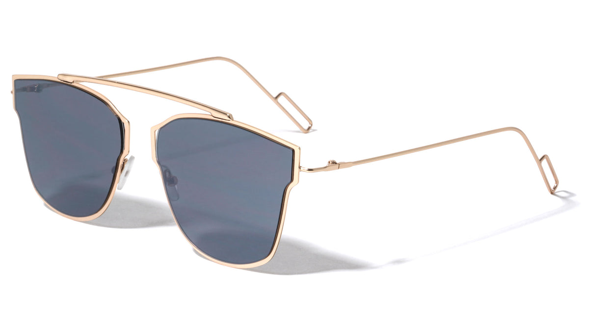 Bridgeless Retro Loop Fashion Wholesale Sunglasses