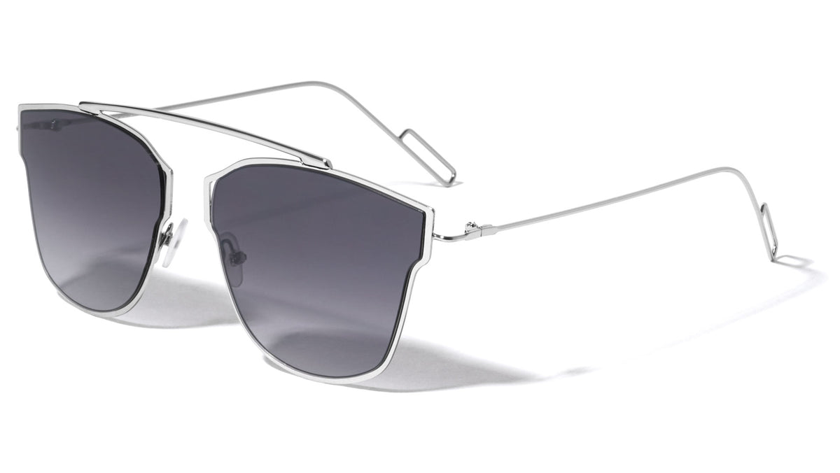 Bridgeless Retro Loop Fashion Wholesale Sunglasses