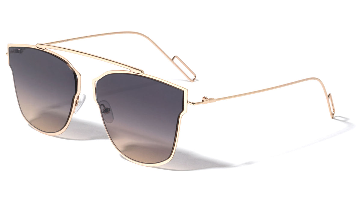 Bridgeless Retro Loop Fashion Wholesale Sunglasses