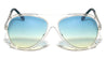 Accent Outline Oceanic Color Aviators Wholesale Sunglasses