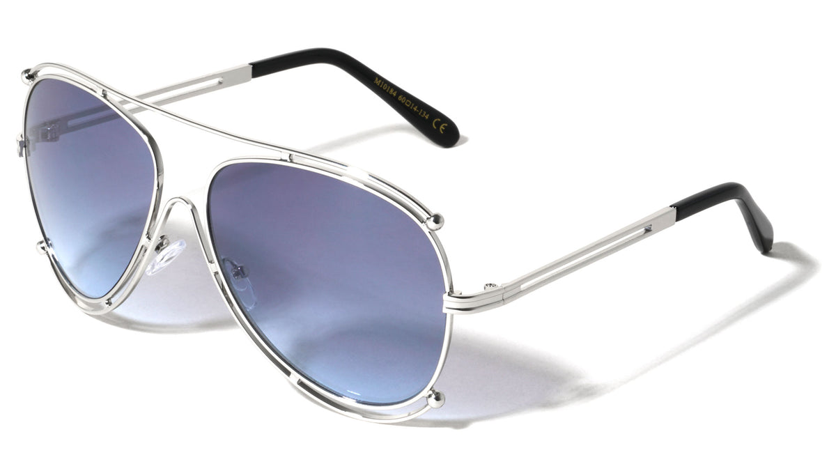 Accent Outline Oceanic Color Aviators Wholesale Sunglasses
