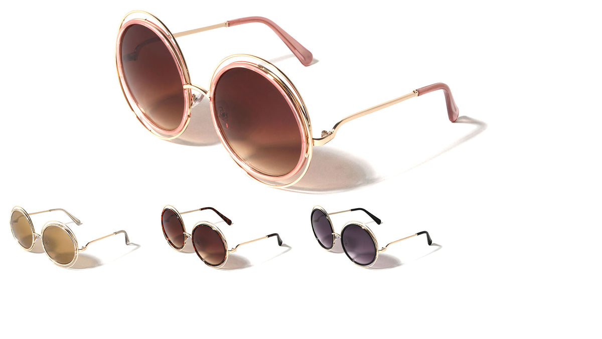 Oversized Accent Ring Round Wholesale Bulk Sunglasses