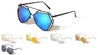 Angled Accent Color Mirror Aviators Wholesale Bulk Sunglasses