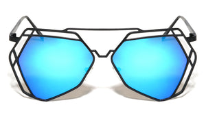 Angled Accent Color Mirror Aviators Wholesale Bulk Sunglasses