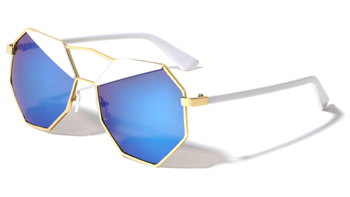 Octagon Color Mirror Fashion Wholesale Sunglasses