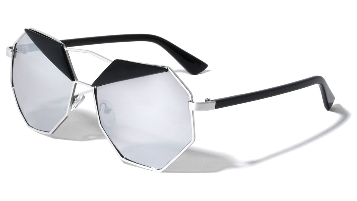 Octagon Color Mirror Fashion Wholesale Sunglasses